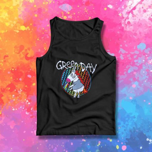 Green Day Unicorn Rainbow Vomit Tank Top