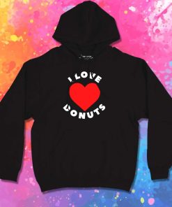 I Love Donuts Red Heart Hoodie