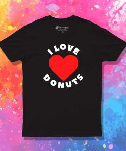 I Love Donuts Red Heart T-Shirt