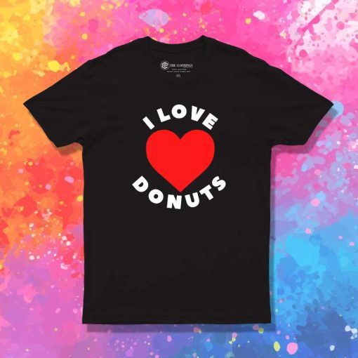 I Love Donuts Red Heart T-Shirt