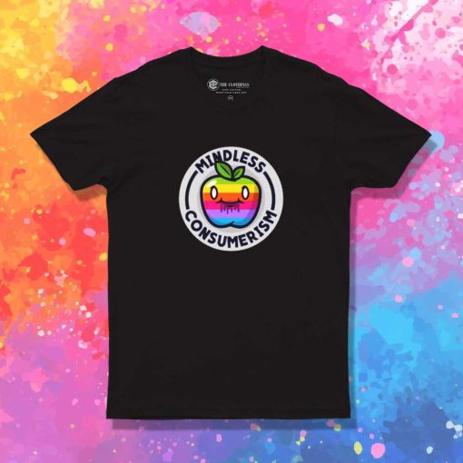 Mindless Consumerism Rainbow Apple T-Shirt