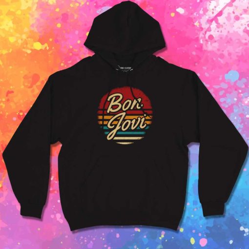 Retro Bon Jovi Distressed Logo Hoodie