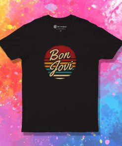 Retro Bon Jovi Distressed Logo T-Shirt
