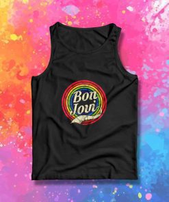 Retro Bon Jovi Rainbow Circle Tank Top