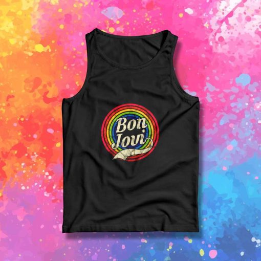 Retro Bon Jovi Rainbow Circle Tank Top