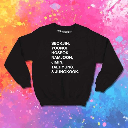 BTS Member Name List Sweatshirt