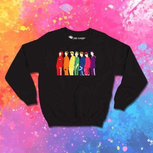 BTS Rainbow No Face Sweatshirt