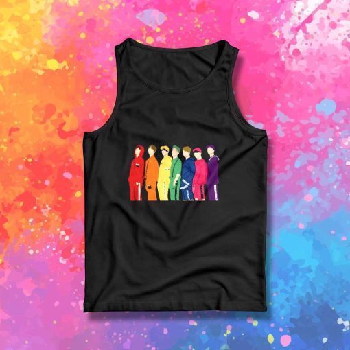 BTS Rainbow No Face Tank Top