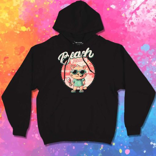 Beach Please Summer Cat Hoodie