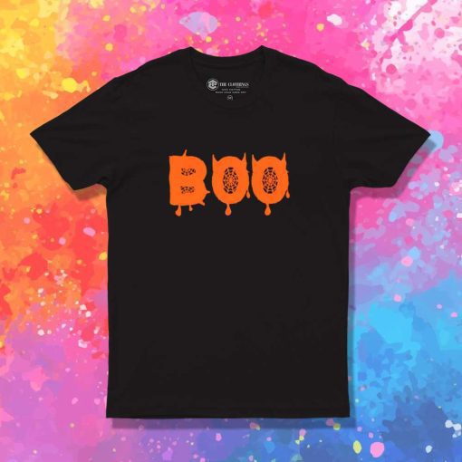 Boo Dripping Orange Spider Web T-Shirt
