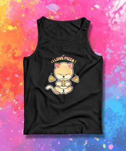 Cat I Love Pizza Quote Tank Top
