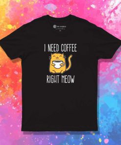 Cat I Need Coffee Right Meow T-Shirt