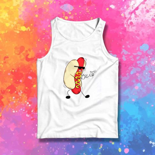 Cool Hot Dog Black Glasses Tank Top