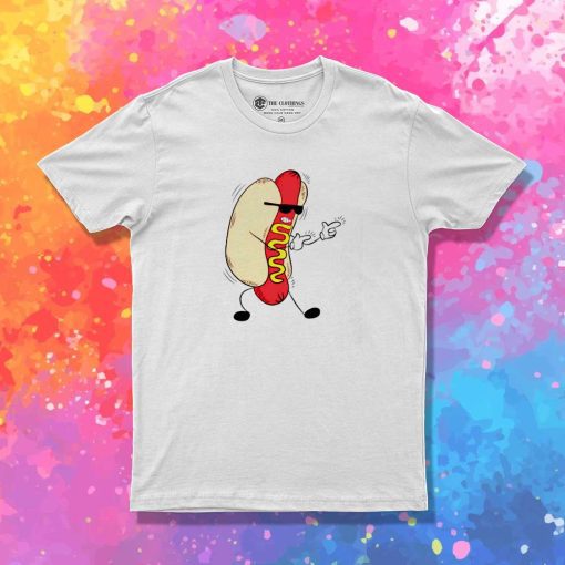 Cool Hot Dog Black Glasses T-Shirt