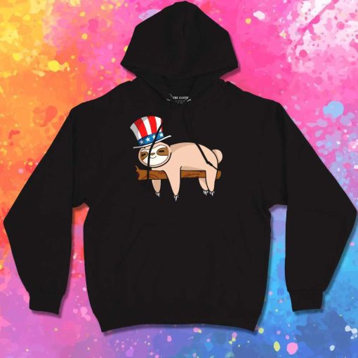 Patriot Sloth American Independence Day Hoodie