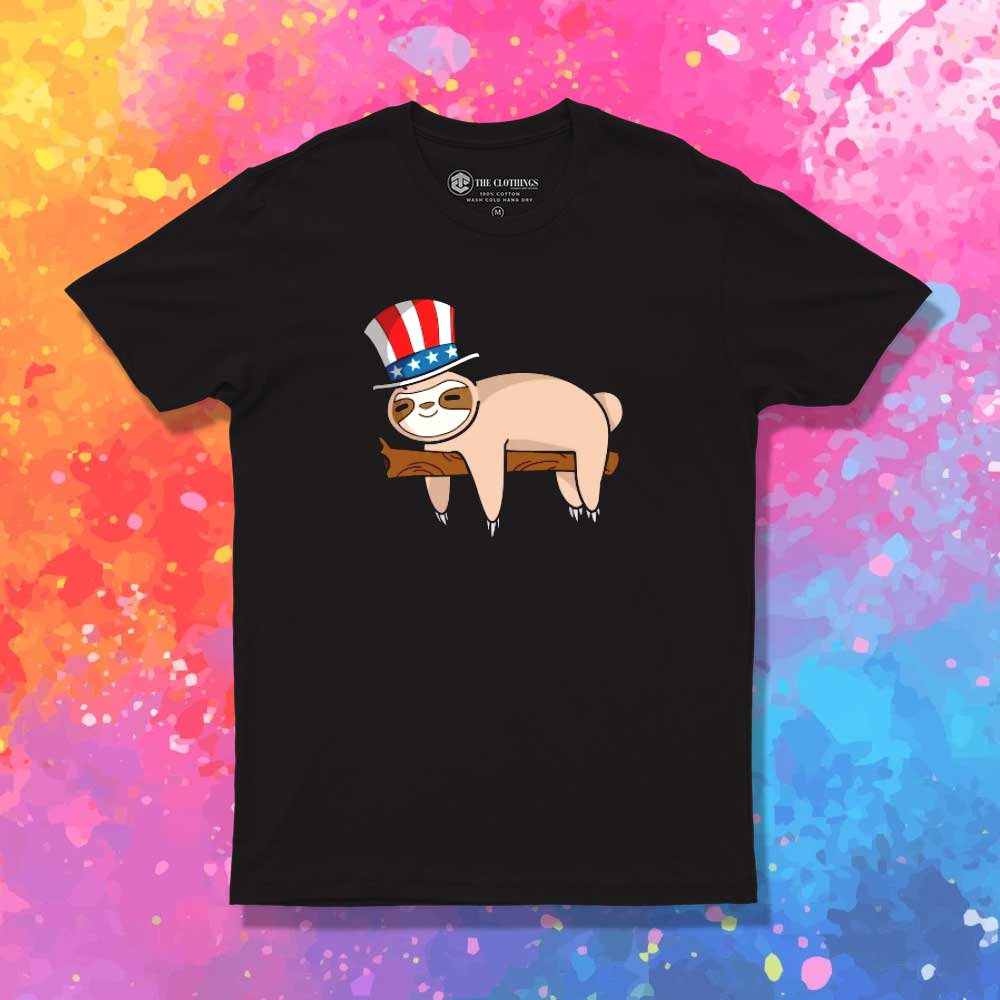 Patriot Sloth American Independence Day T-Shirt