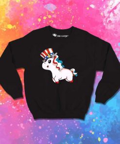 Rainbow Unicorn American Independence Day Sweatshirt