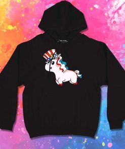 Rainbow Unicorn American Independence Day Hoodie