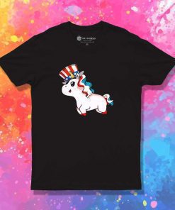 Rainbow Unicorn American Independence Day T-Shirt