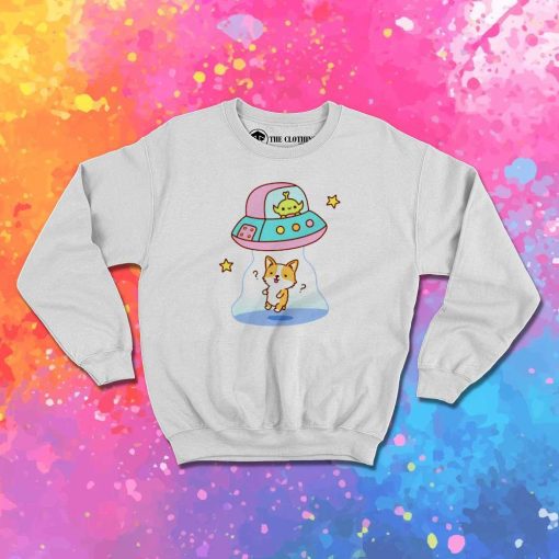 Alien Abducts Clueless Corgi Chibi Sweatshirt