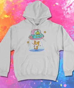 Alien Abducts Clueless Corgi Chibi Hoodie