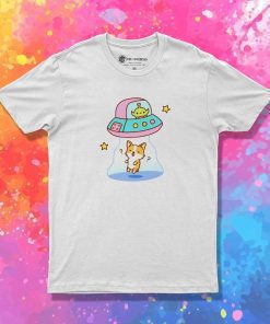 Alien Abducts Clueless Corgi Chibi T-Shirt