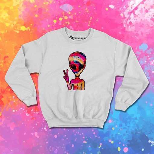 Alien Peace Hand Sign Sweatshirt