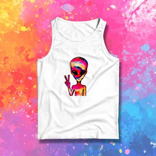 Alien Peace Hand Sign Tank Top
