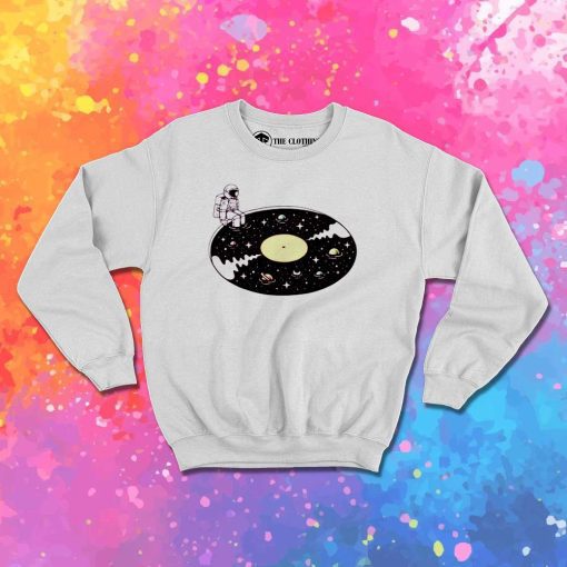 Astronaut Space Vinyl Record Sweatshirt