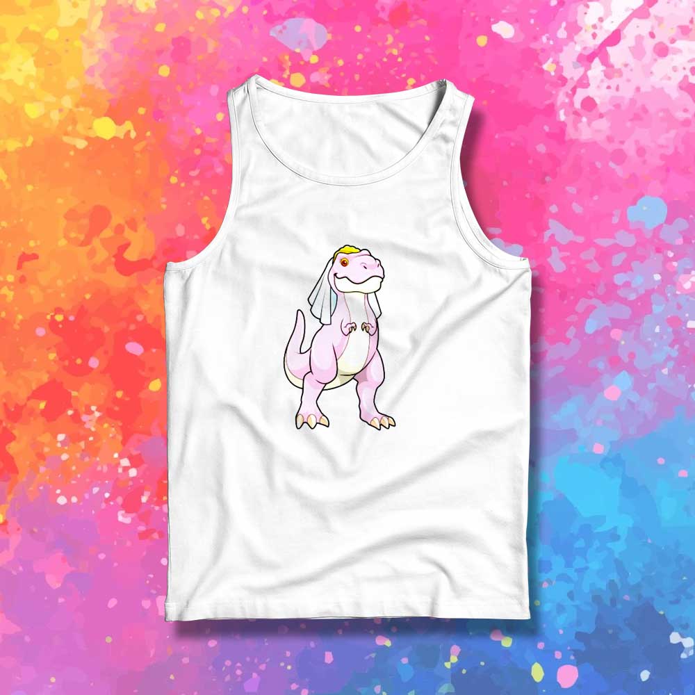 Dinosaur Pink T-Rex Bride Tank Top