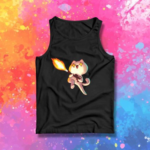 Flamethrower White Cat Tank Top