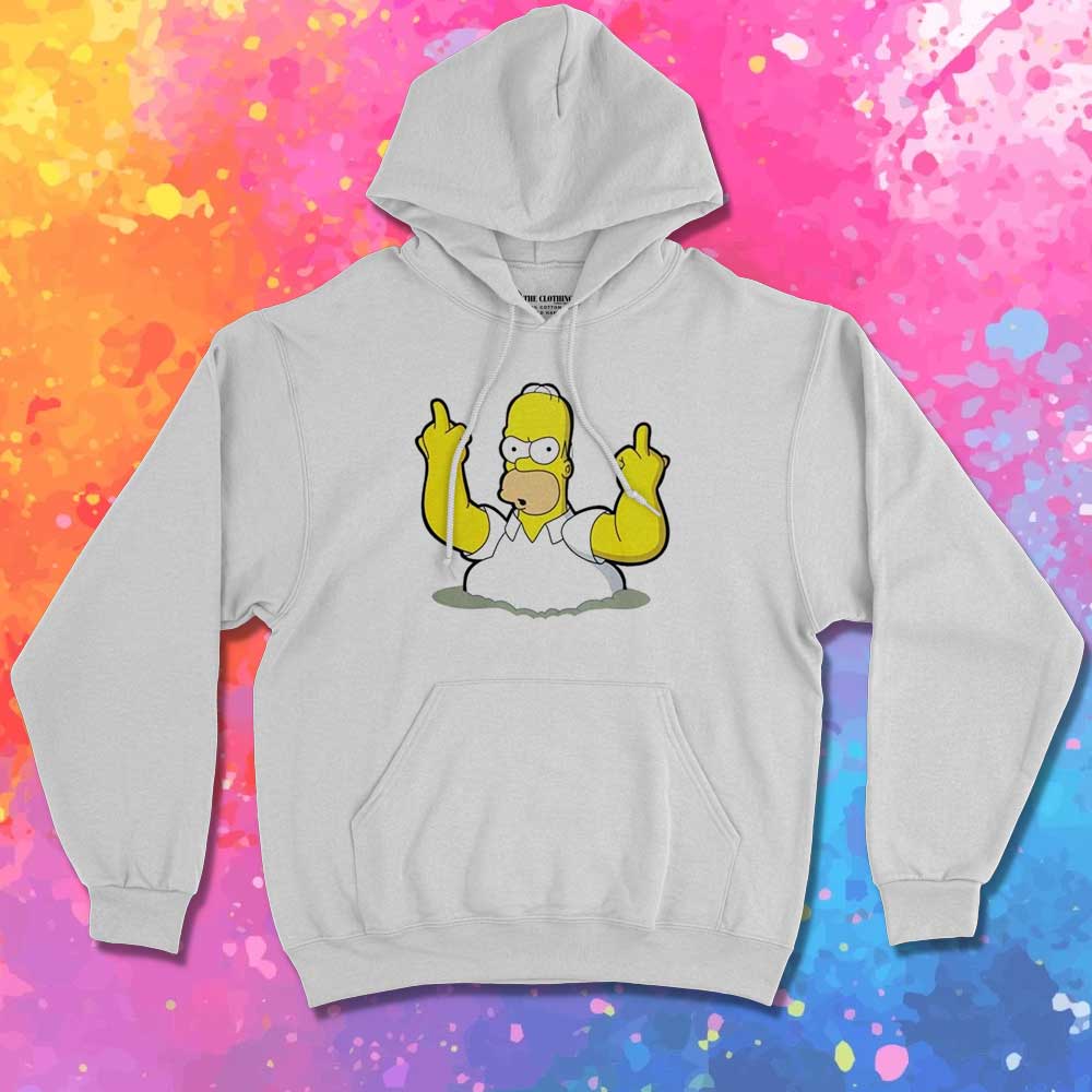Homer Simpson Middle Fingers Hoodie