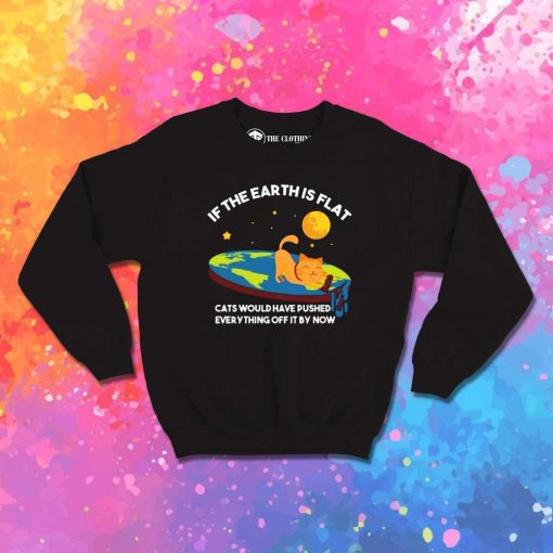 If The Earth Is Flat Cats Play Sweatshirt