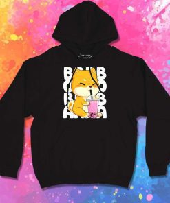 Pink Bubble Tea Shiba Dog Hoodie