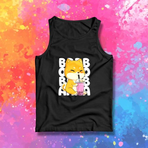 Pink Bubble Tea Shiba Dog Tank Top
