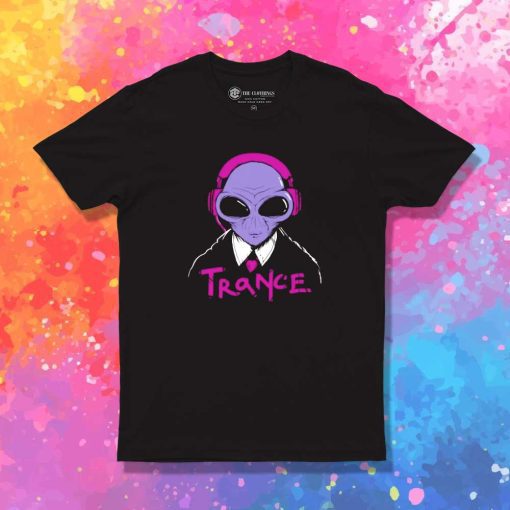 Trance Alien With Headphones T-Shirt