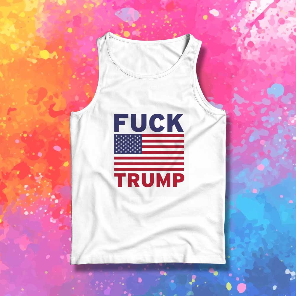 USA Flag Fuck Trump Tank Top