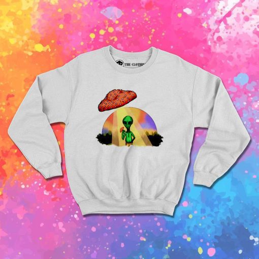 Alien Mushroom UFO Halloween Rainbow Sweatshirt
