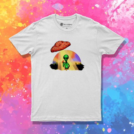Alien Mushroom UFO Halloween Rainbow T-Shirt