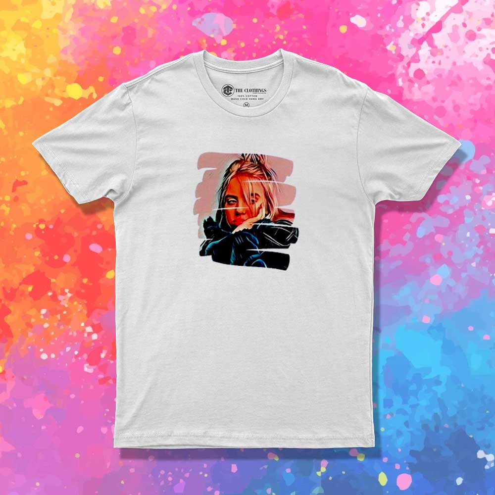 Billie Eilish Cartoon Painting T-Shirt