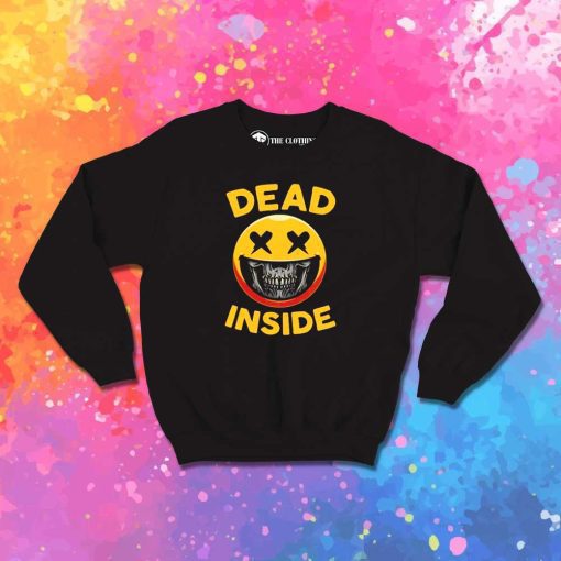 Dead Inside Emoticon Skeleton Sweatshirt