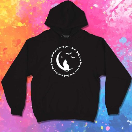 Halloween Cat Spider Bat Moon Hoodie