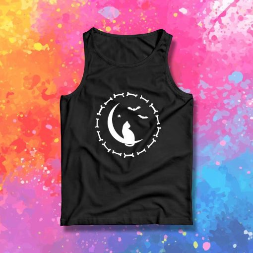 Halloween Cat Spider Bat Moon Tank Top