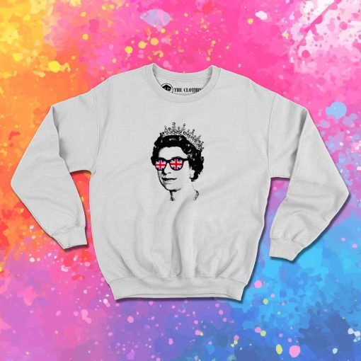 Queen Elizabeth England Glasses Sweatshirt