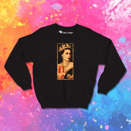 Queen Elizabeth Retro Stamp Sweatshirt