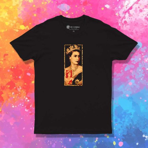 Queen Elizabeth Retro Stamp T-Shirt