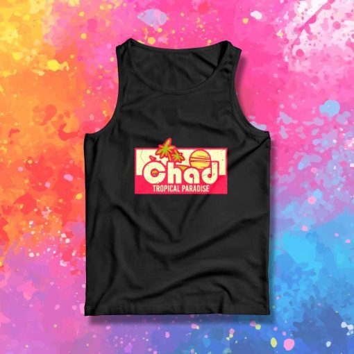 Retro Chad Tropical Paradise Vacation Tank Top