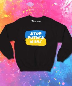 Stop Putin War Ukraine Flag Watercolor Sweatshirt