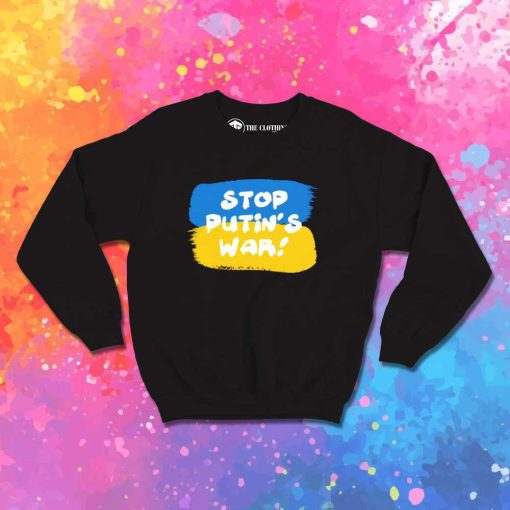 Stop Putin War Ukraine Flag Watercolor Sweatshirt