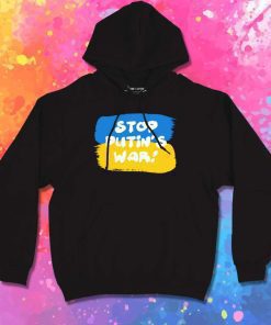 Stop Putin War Ukraine Flag Watercolor Hoodie